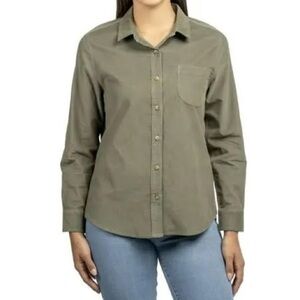 Womens Jachs Girlfriend Mini Corduroy Button Up Shirt NWT